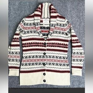 Cambridge Dry Goods fair isle lambs wool cardigan. Size large.